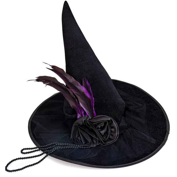 Black Halloween Christmas Witch Cap Hat Star Party Props Hair Clips Headband